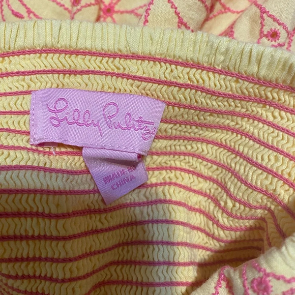 Lilly Pulitzer Felicity Starfruit Yellow Fly Away
Eyelet Strapless Dress - Picture 9 of 10